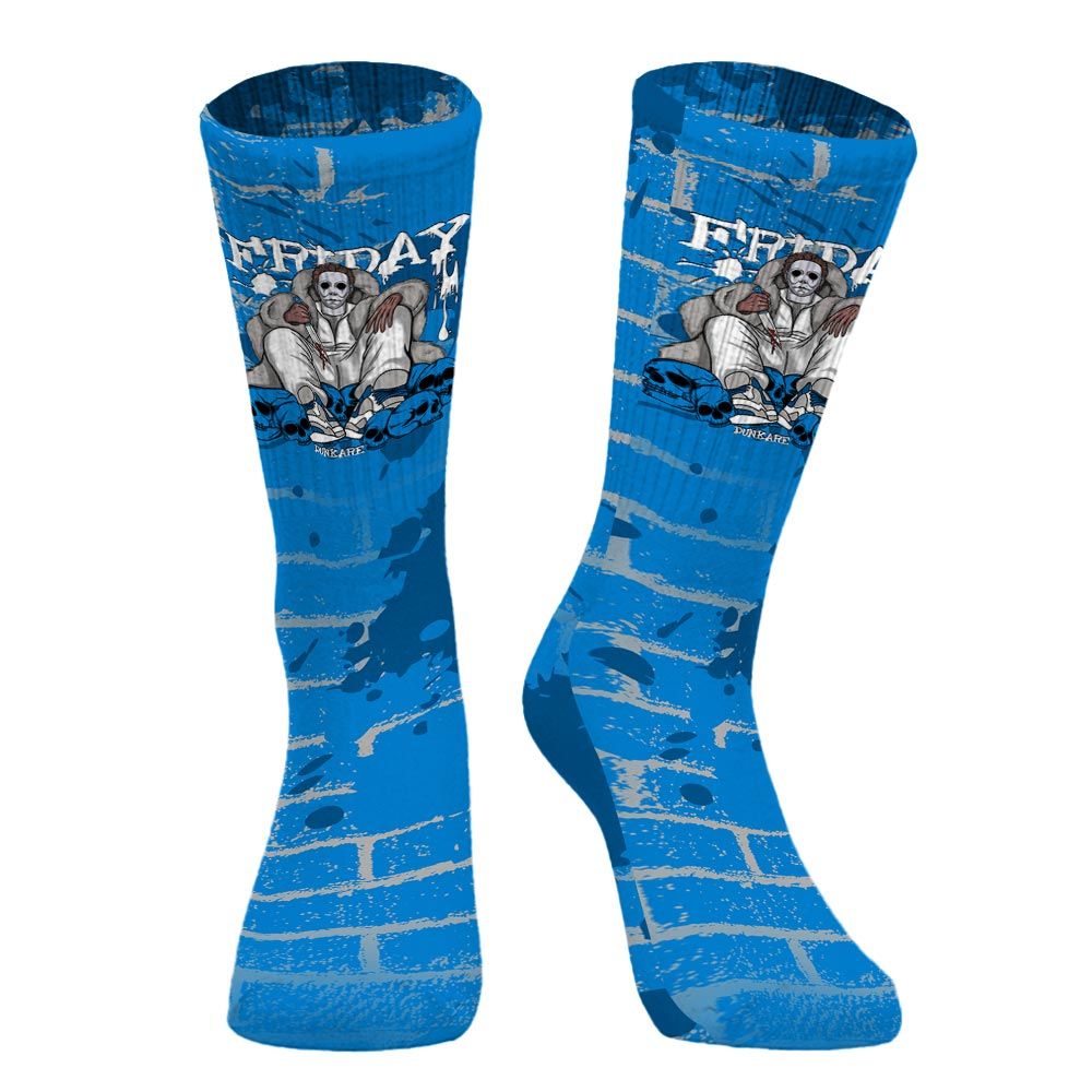 Sock To Match Military Blue 4s - Friday Halloween Brick