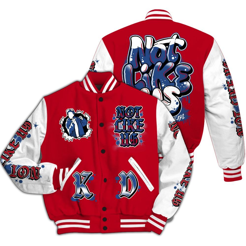 Varsity Jacket To Match Air Griffey Max Black Red Navy Blue 1s - None Like Us Graphic All Over Print