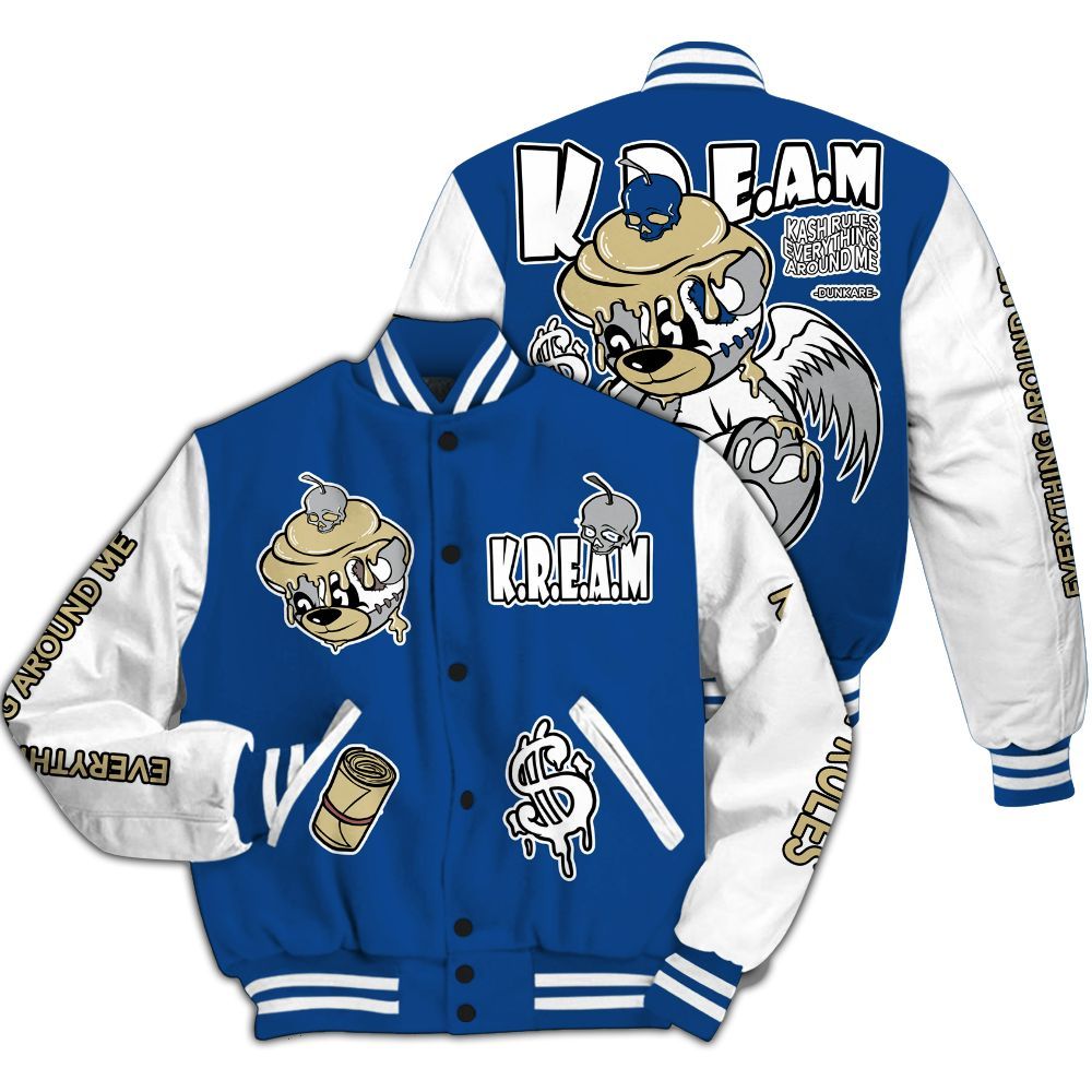 Varsity Jacket To Match Air Ship Royal Blue - Loot Bear All Over Print