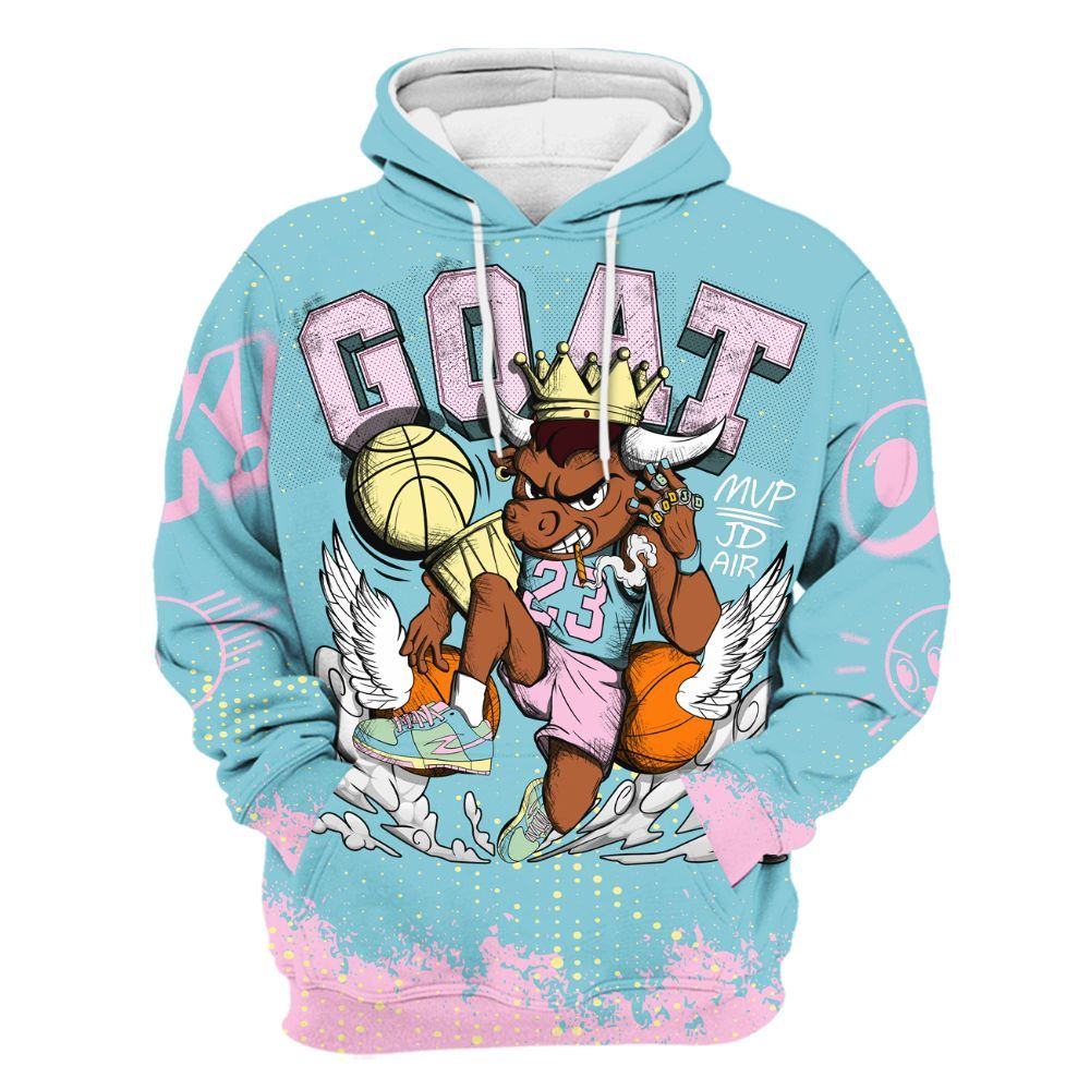 Hoodie To Match SB Dunk Low Visty - FlightMan Number 23 G.O.A.T All Over Print