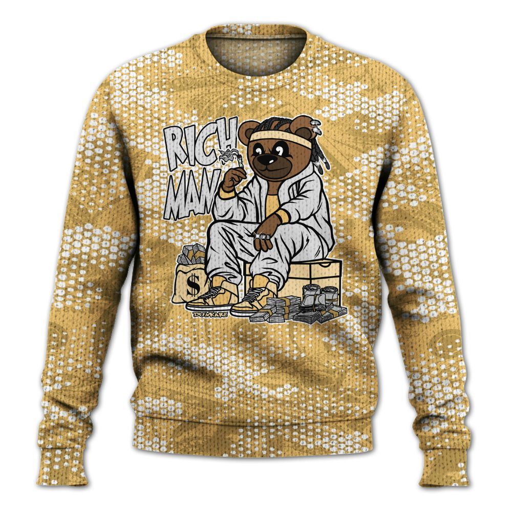 Knitted Sweater To Match Craft Paris 6s - Rich Man Bear Banknotes Art