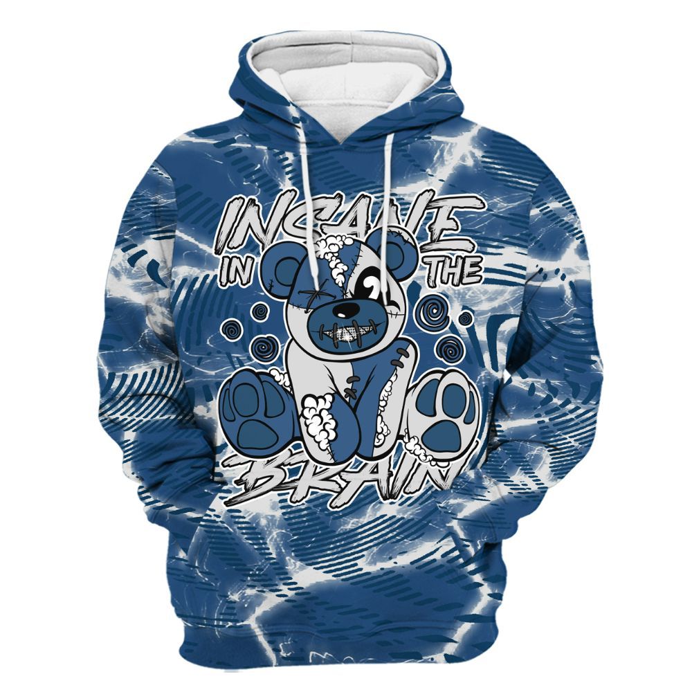 Hoodie To Match High OG Midnight Navy 1s - Insanes Bear Fume All Over Print