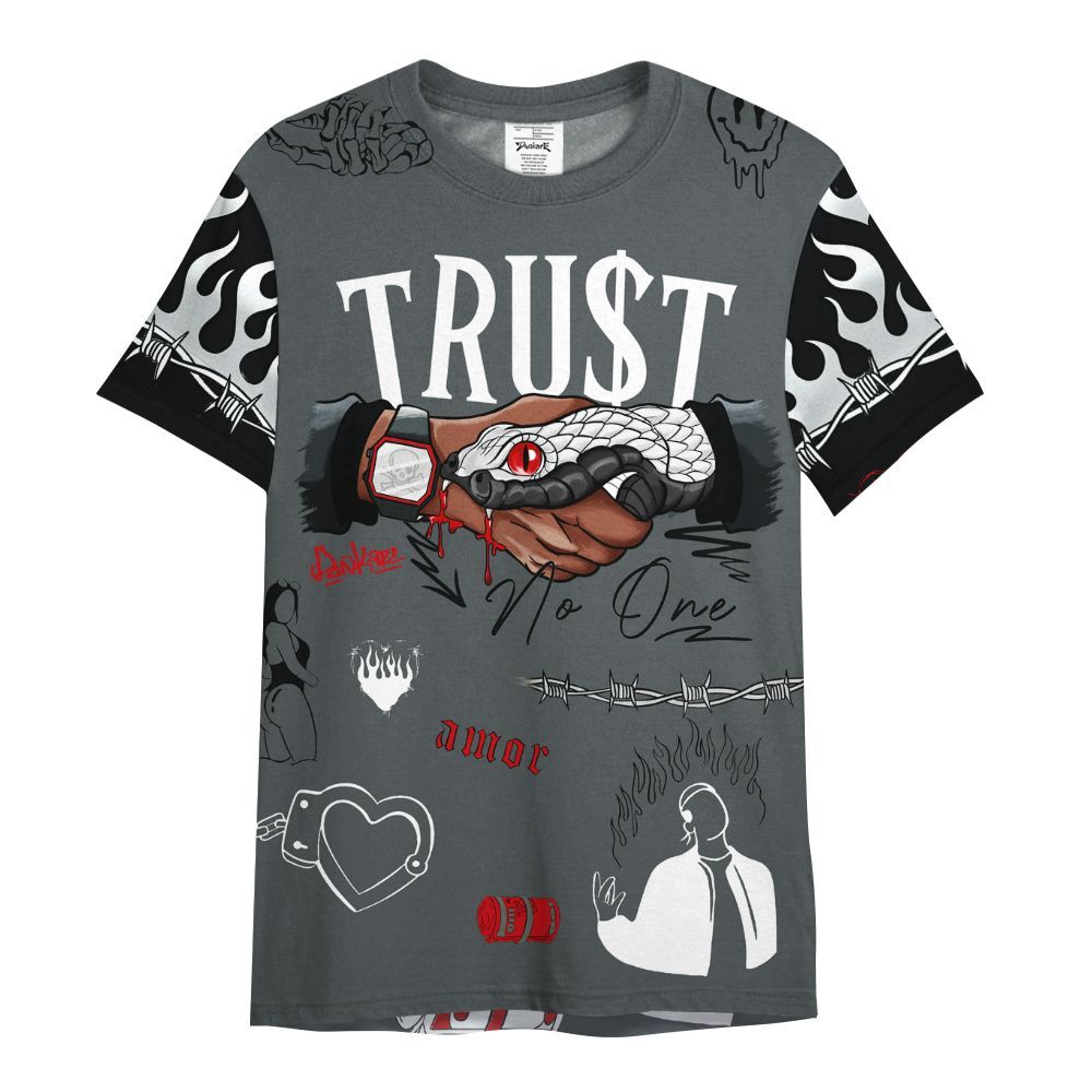 Shirt To Match Black RM Nigel Sylvester 4s - Snake Trust No One All Over Print