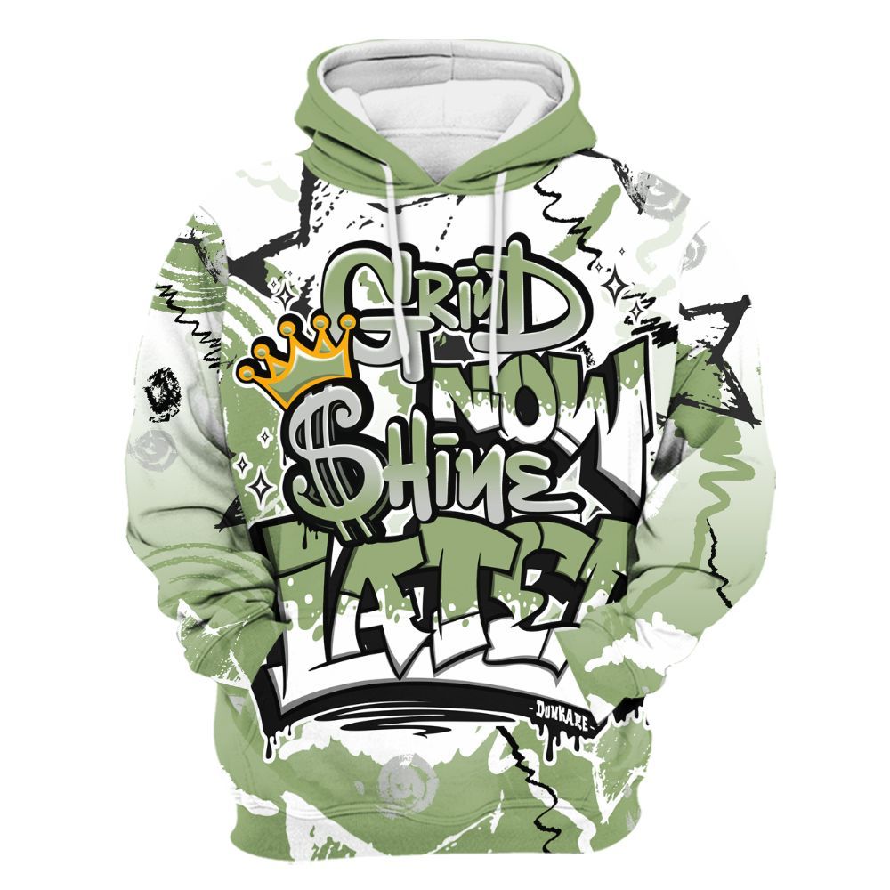 Hoodie To Match Oil Green 4s - Grind Shine Later Drip All Over Print
