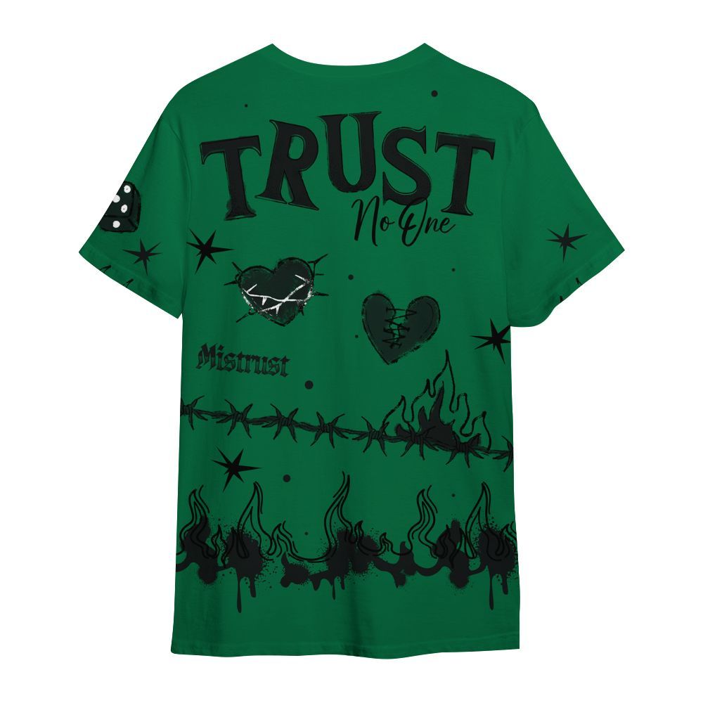Shirt To Match Pine Green 3s - Trust No One Snake-Bite Doodle Crayon All Over Print