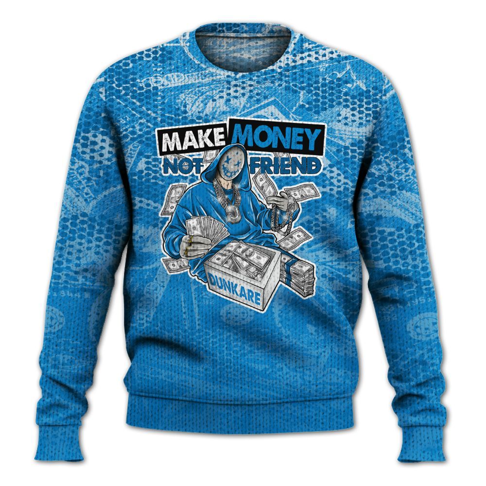 Knitted Sweater To Match Industrial Blue 4s - Make Moneys Unique