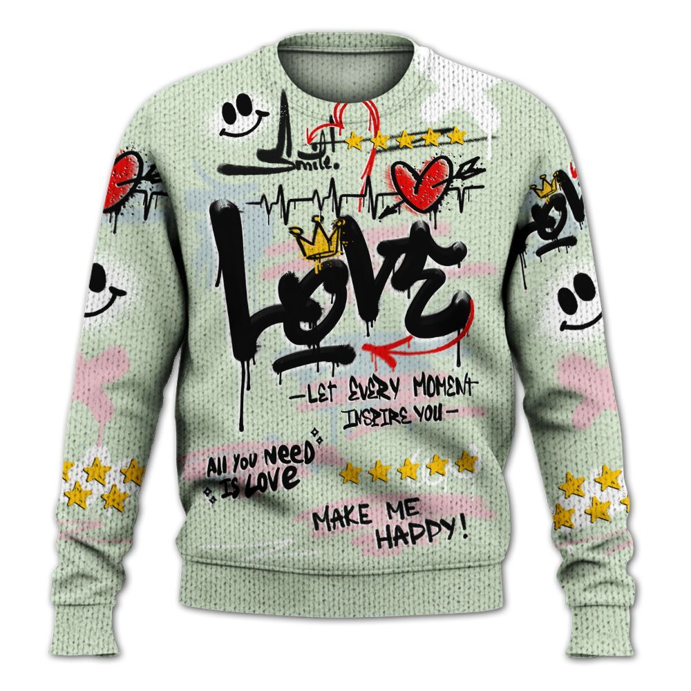 Sweater To Match Spring Is In The Air 3s - Happy Love Beats Graffiti Streetwear Graphic