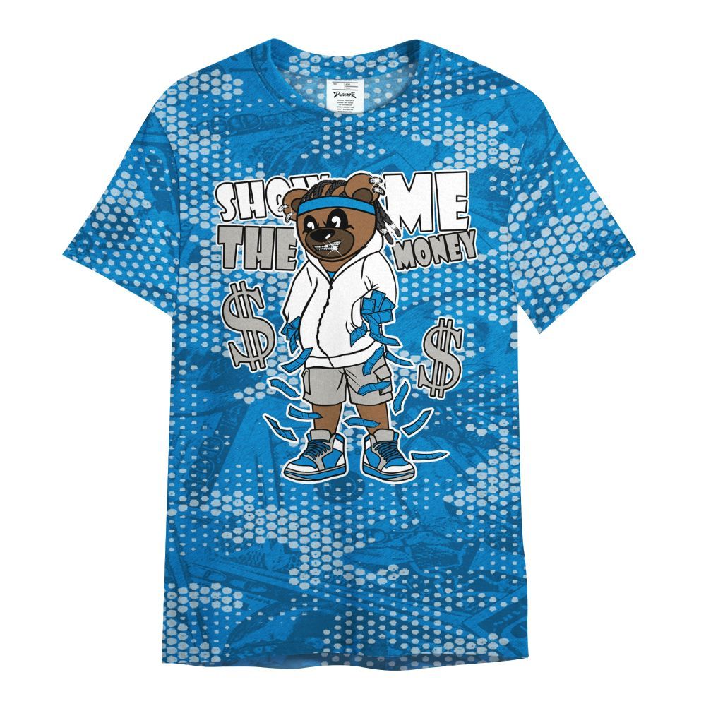 Shirt To Match Industrial Blue 4s - Show Me Bear Banknotes Art All Over Print
