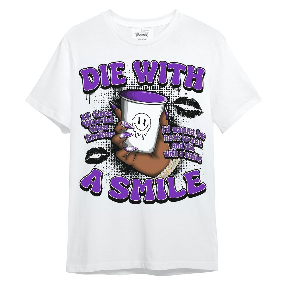 Shirt To Match Retro Dark Iris 3s - Die With A Smile Graphic Unisex Shirt