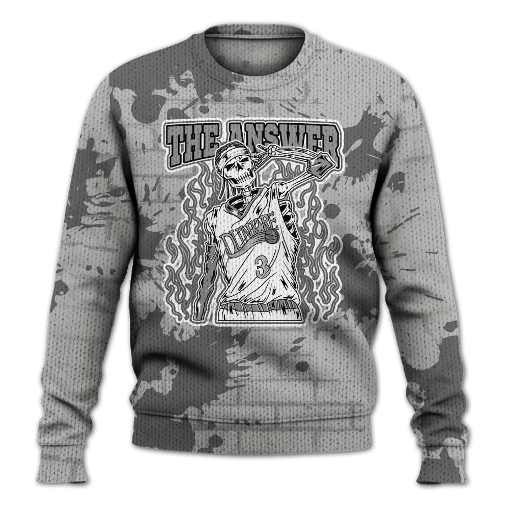 Knitted Sweater To Match Retro Wet Cement 4s - Allen Answer Skeleton Brick