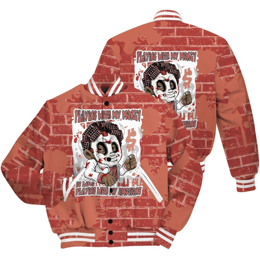 Varsity Jacket To Match Dune Red 13s Shirt - Playing With My Money Graphic Halloween All Over Print