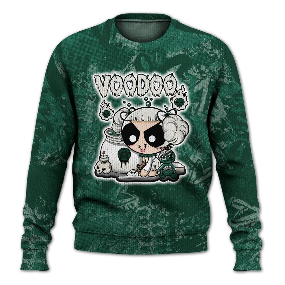 Knitted Sweater To Match Oxidized Green 4s - Voodooz Heart Grunge