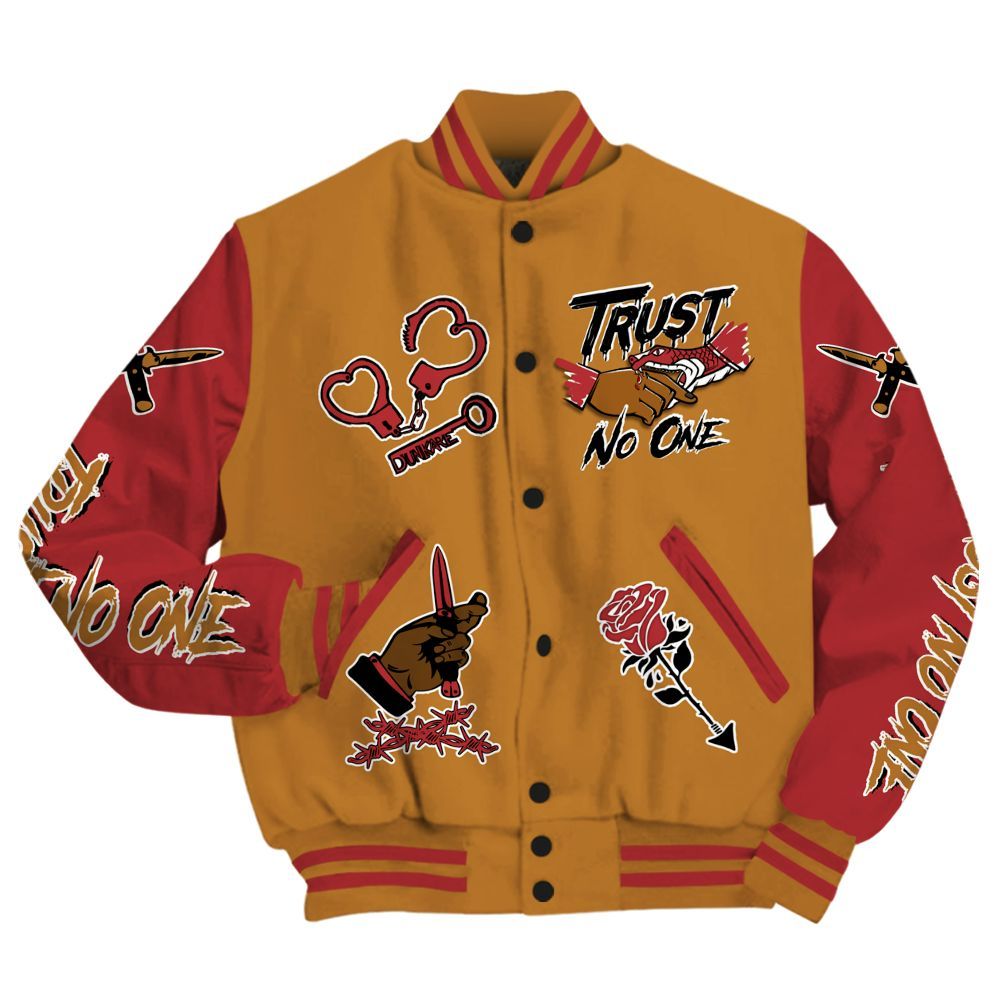 Varsity Jacket To Match Air Max Plus Sunset Swarovski - Trust No One Dripping All Over Print