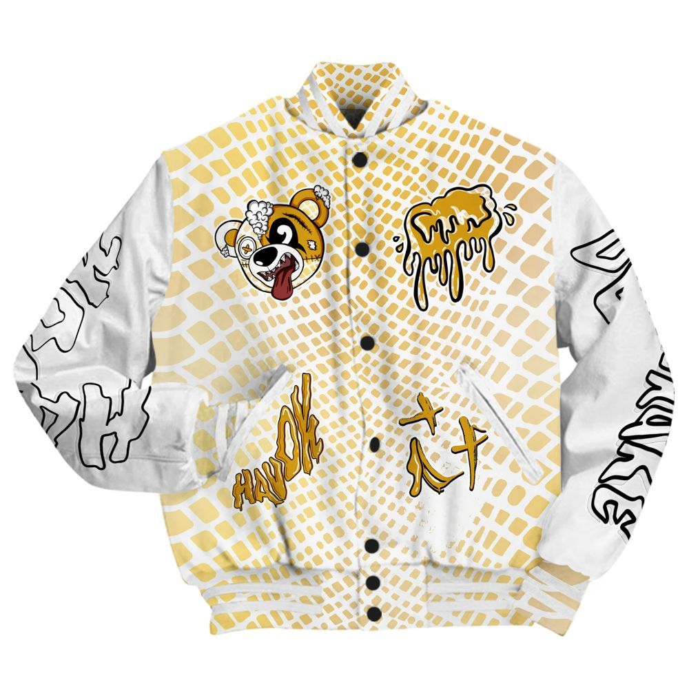 Varsity Jacket To Match Low Yellow Python 11s - Havok Bear All Over Print