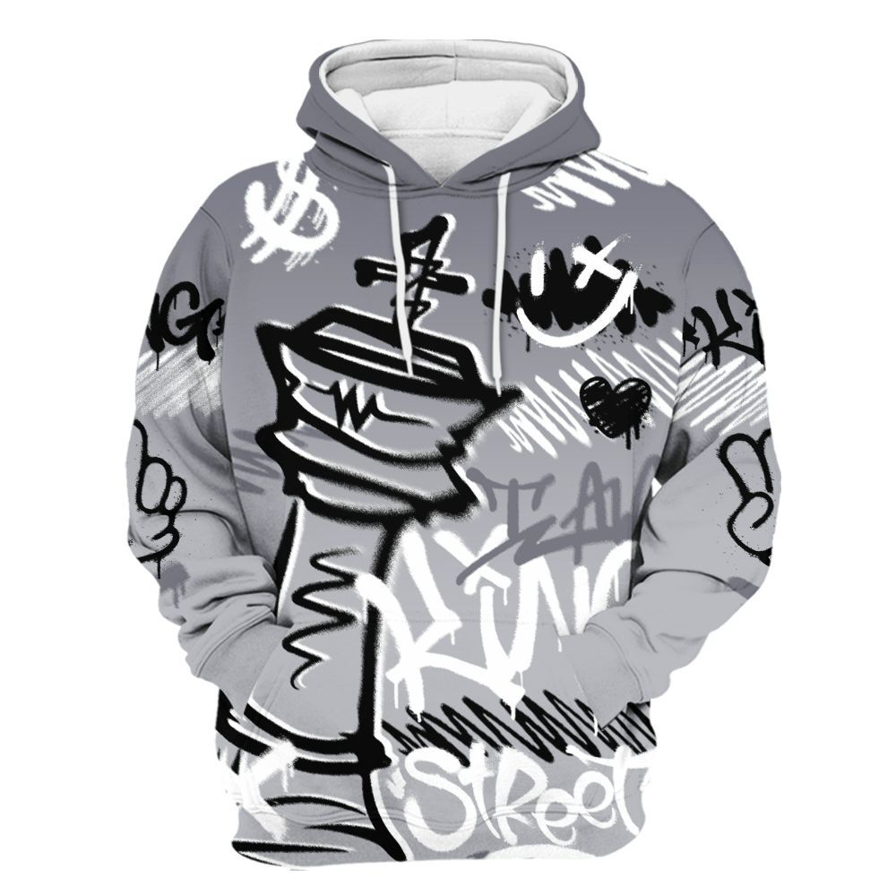 Hoodie To Match Low Cement Grey 11s - Street King Chess Streetwear All Over Print