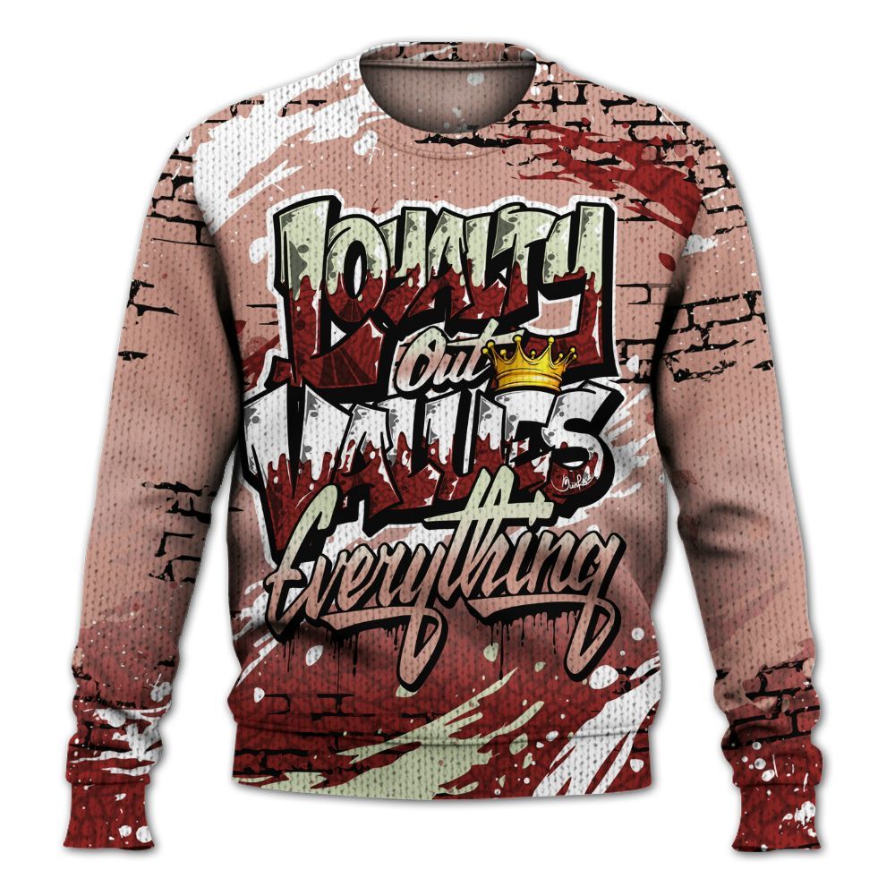 Knitted Sweater To Match Valentines Day 3s - Values Of Loyalty Drip