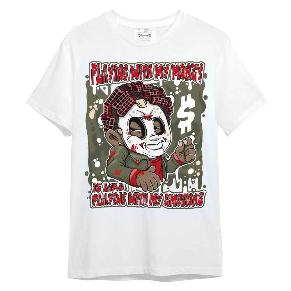 Shirt To Match Travis Scott Low OG Medium Olive 1s - Playing With My Money Graphic Unisex Shirt