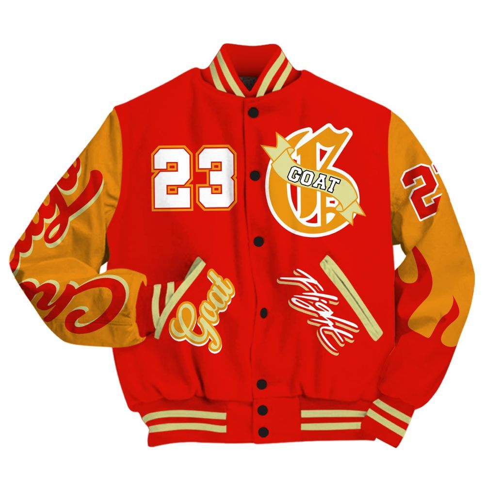 Varsity Jacket To Match Retro Sunset 2026 5s - The G.O.A.T Streetwear All Over Print