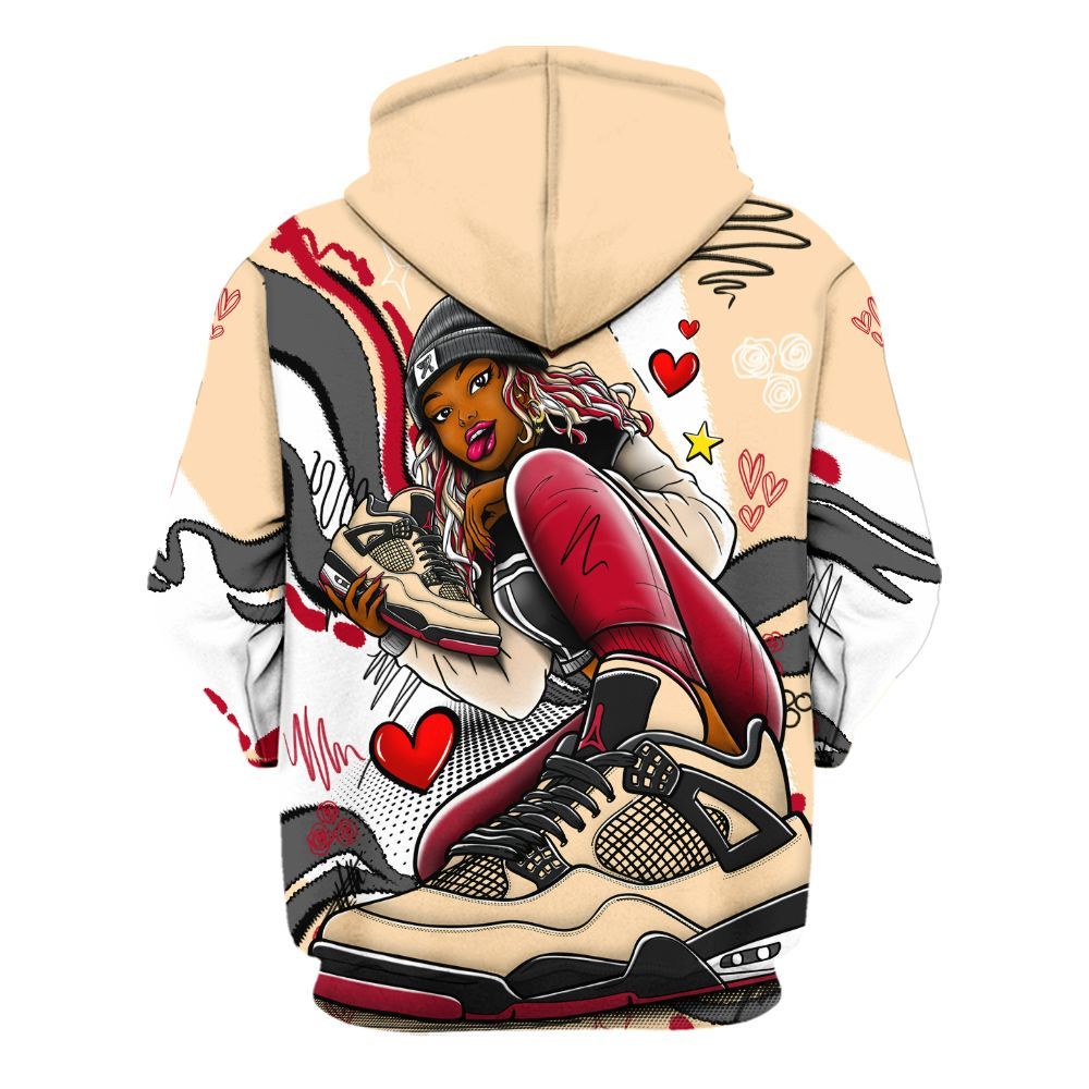 Hoodie To Match Retro Pizza GS 4s - Sneaker Girl With Shoes All Over Print