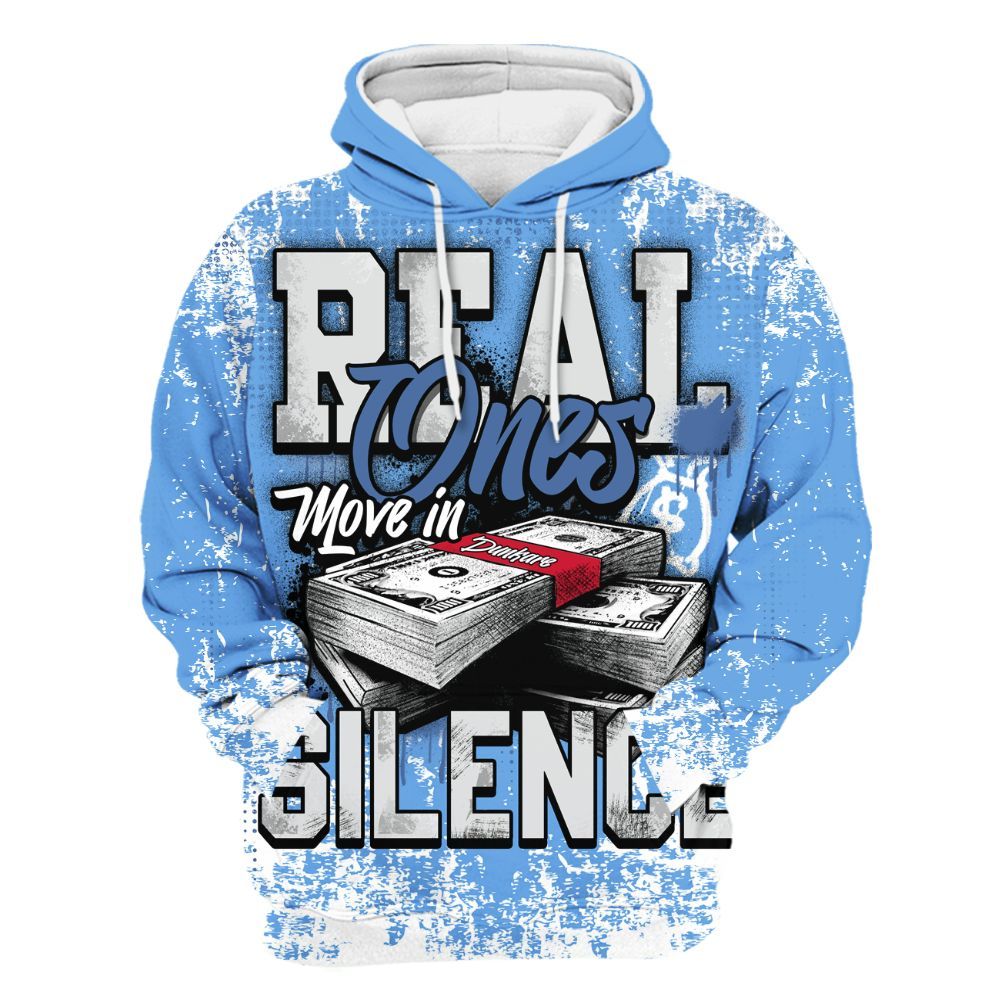 Hoodie To Match University Blue 6s - Move In Silence Money Street Retro All Over Print