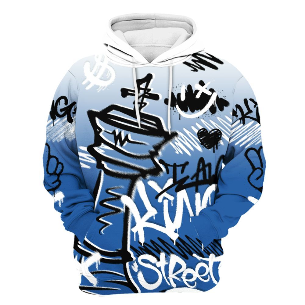 Hoodie To Match Brave Blue 13s - Street King Chess Streetwear All Over Print