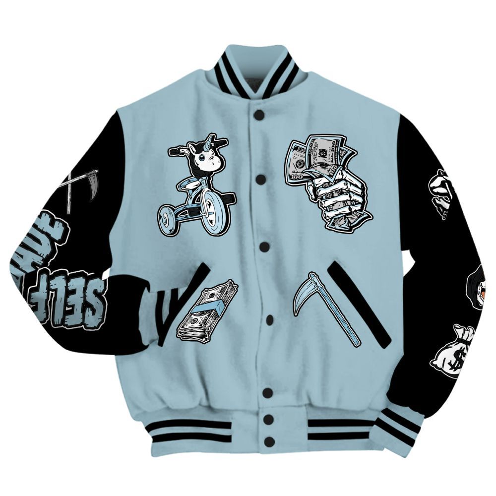 Varsity Jacket To Match Chambray 7s - Self Make Skeleton All Over Print