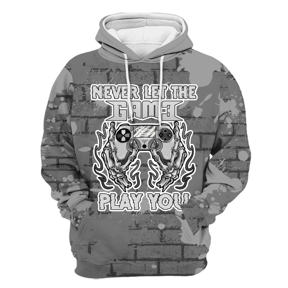 Hoodie To Match Black Wolf Grey 12s - PlayGame Skull Brick All Over Print