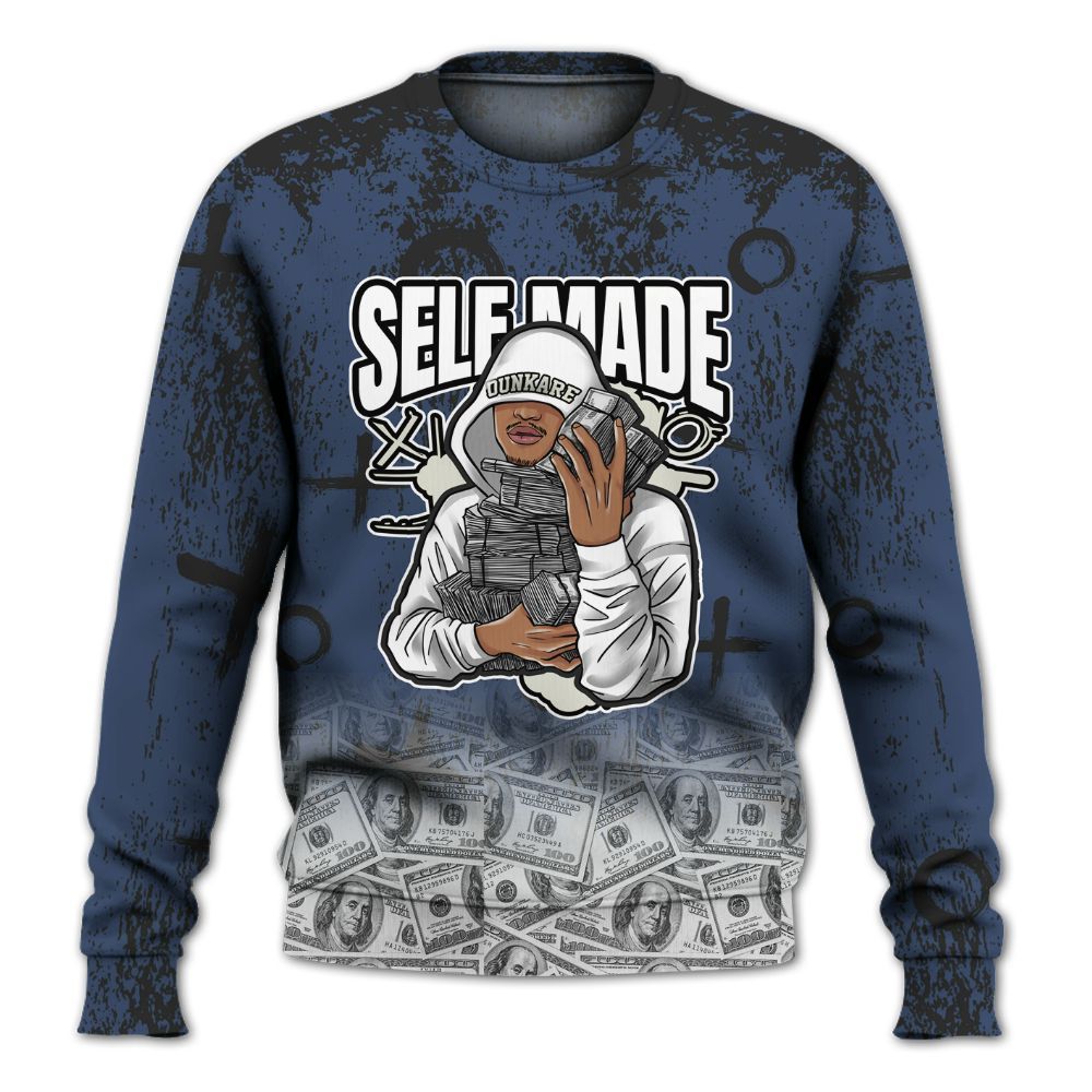 Sweatshirt To Match Diffused Blue 3s - Selfmade Unique Grunge All Over Print