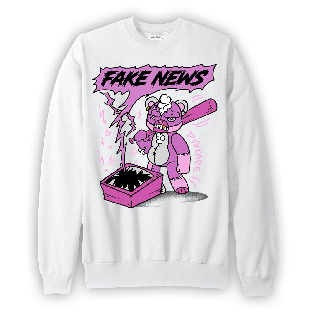 Sweatshirt To match Hyper Violet 4s Sweatshirt - False News Hugz Graphic