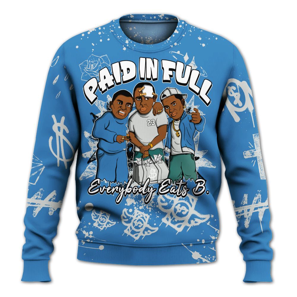 Sweatshirt To Match Low Carolina 17s - Everybody Paid In Full Crayon All Over Print