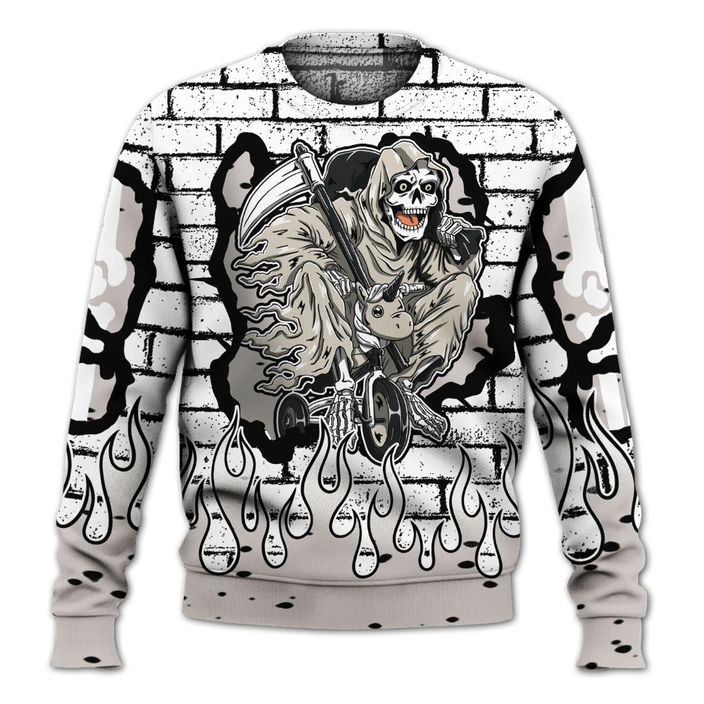 Sweatshirt To Match Retro Reverse Metallic 5s - Self Make Skeleton Crashed All Over Print