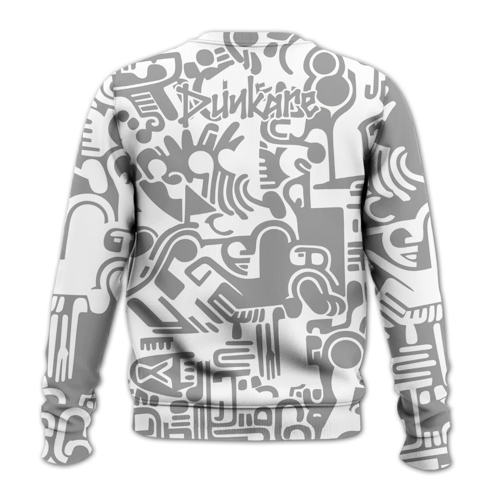 Sweatshirt To Match Black Wolf Grey 12s - Humble Hustle Retro All Over Print