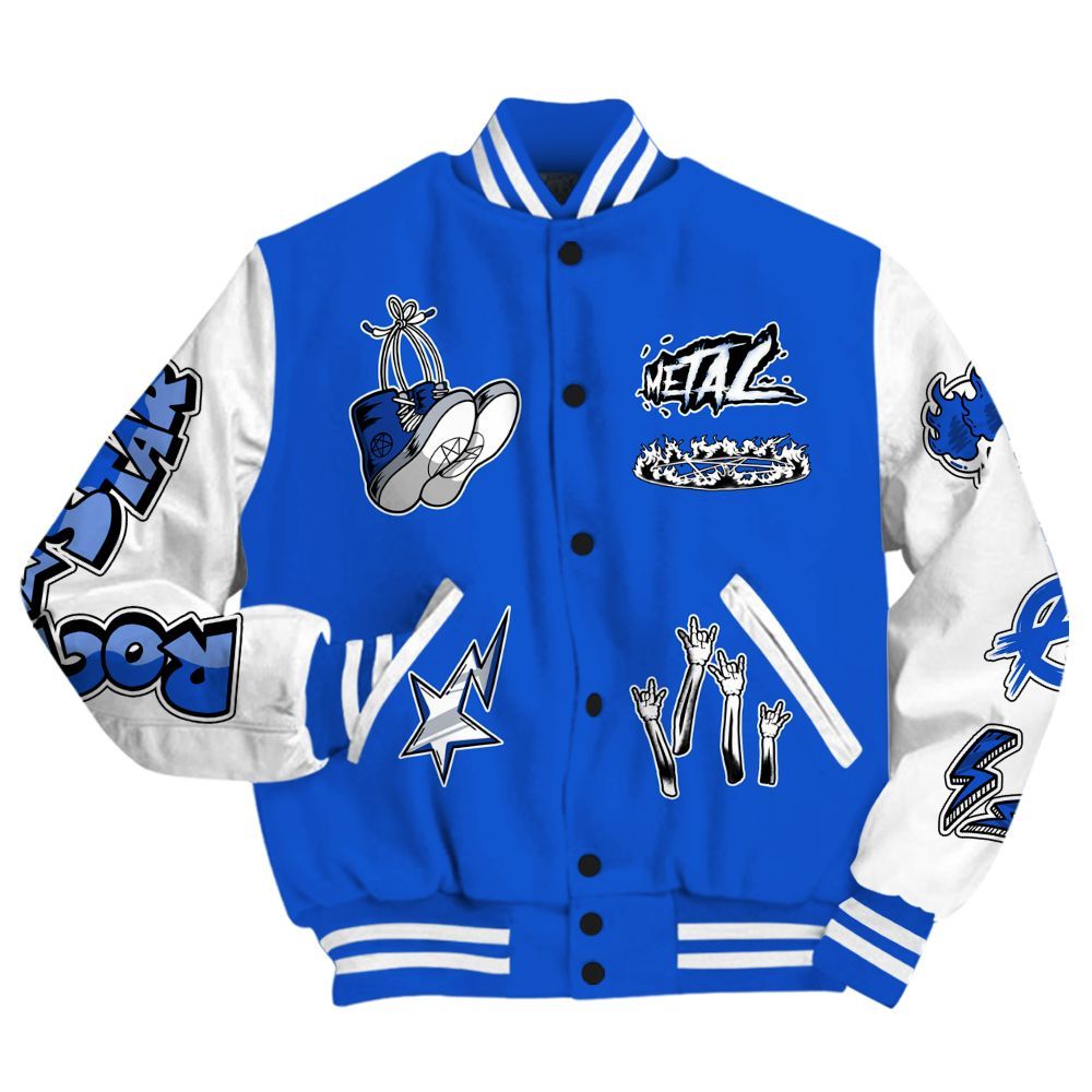 Varsity Jacket To Match Air Foamposite One Royal - Punk Rock Raccoon All Over Print
