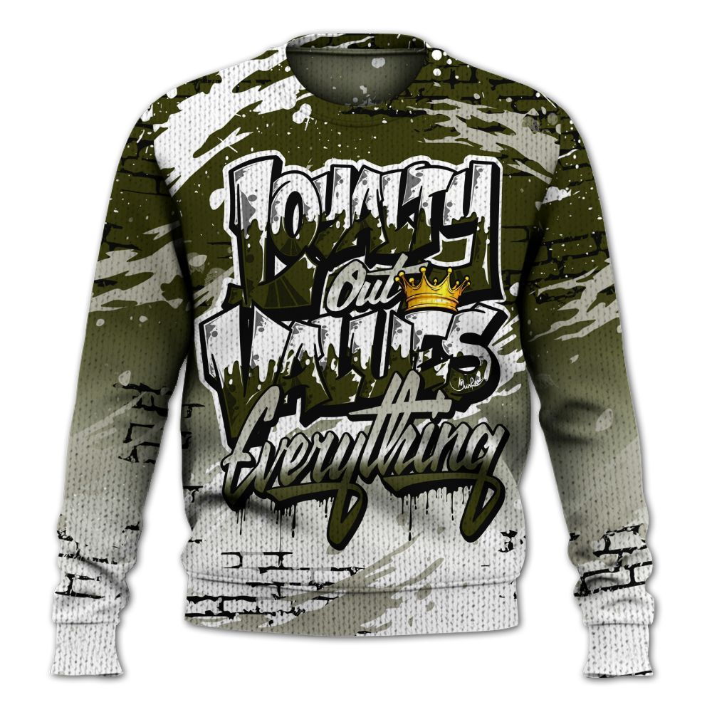 Knitted Sweater To Match Dunk Low Pale Ivory Cargo Khaki - Values Of Loyalty Drip