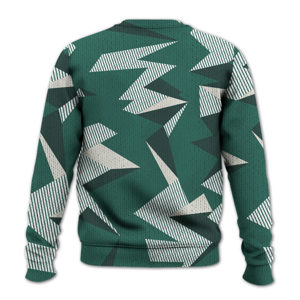 Knitted Sweater To Match RM Oxidized Green 4s - Geometric Camouflage Pattern