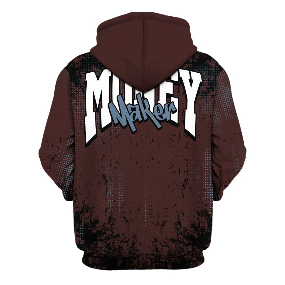 Hoodie To Match Burgundy 5s - Move In Silence Money Street Retro All Over Print