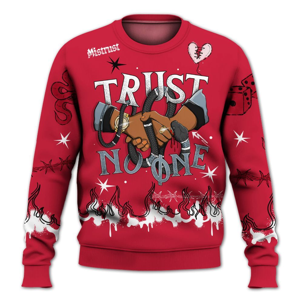 Sweatshirt To Match Retro Infrared Salesman 6s - Trust No One Snake-Bite Doodle Crayon All Over Print