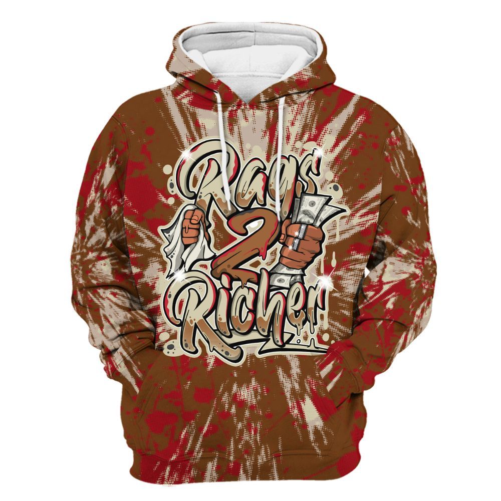 Hoodie To Match Archaeo Brown 5s - Rag 2 Rich Graphic Luxury All Over Print