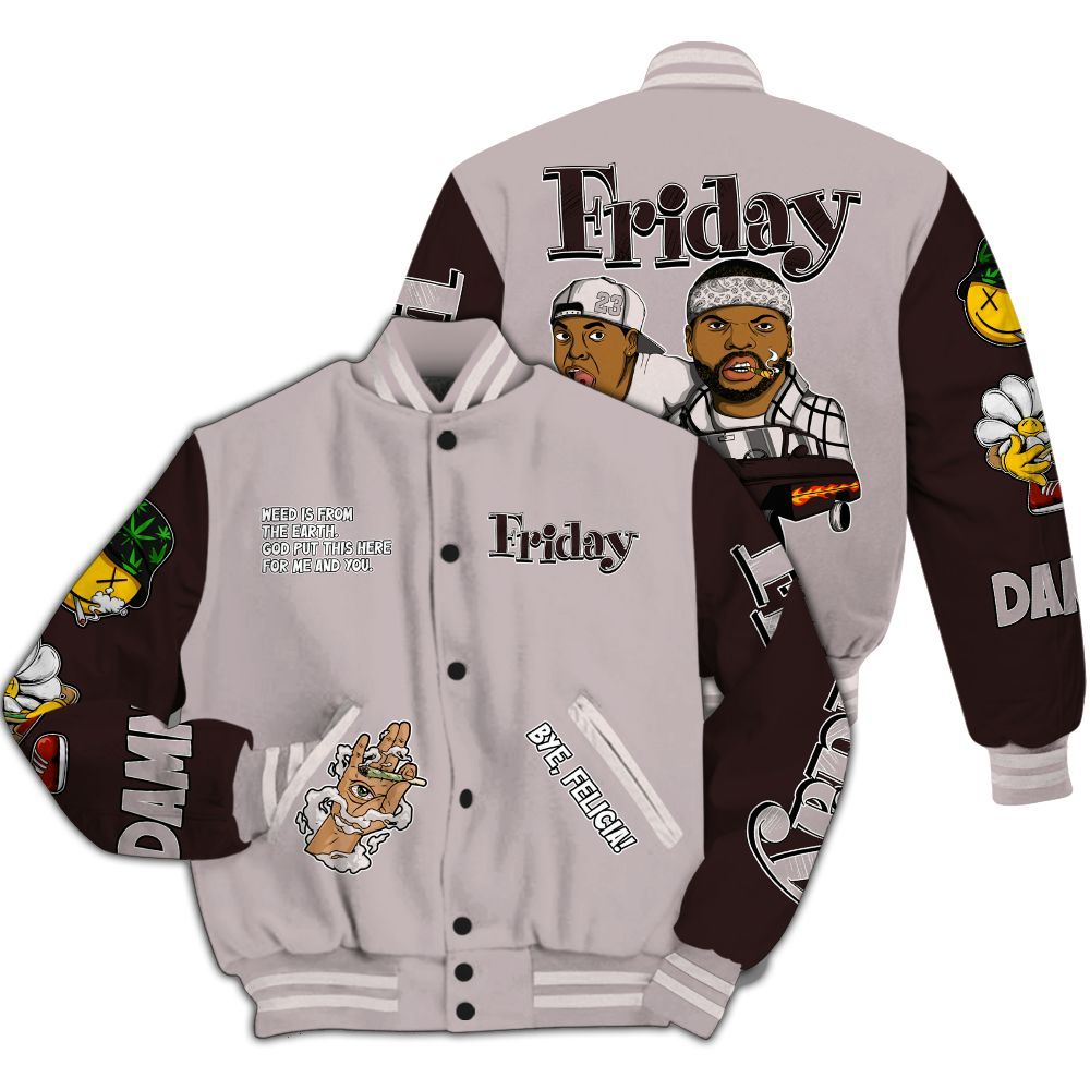 Varsity Jacket To Match AMM Air Smokey Mauve 6s - Friday Sneaker Stress Style All Over Print