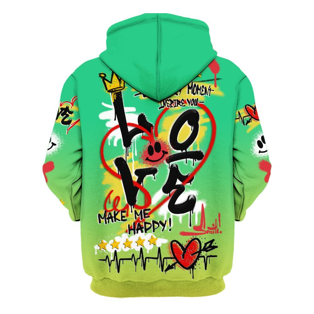 Hoodie To Match Ja 3 Jurassic Park Explorer - Happy Love Beats Graffiti Streetwear All Over Print