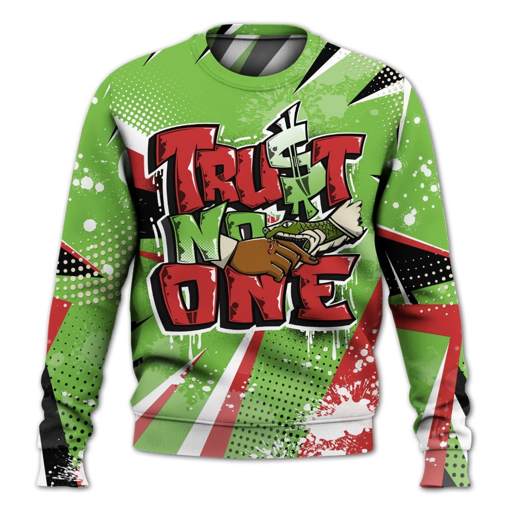 Sweatshirt To Match Air Max Waffle SP Action Green - Poly Trust No One Dripping All Over Print