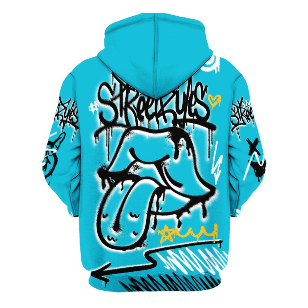 Hoodie To Match Retro Aqua 5s - Break Rules Streetwear All Over Print