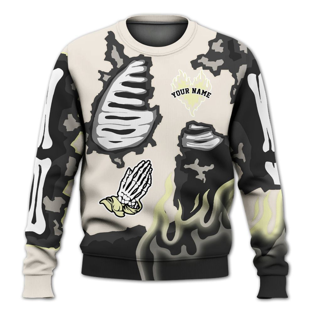 Sweatshirt To Match Luminous Green 5s - Dislike Us Graphic Burning Custom Name All Over Print