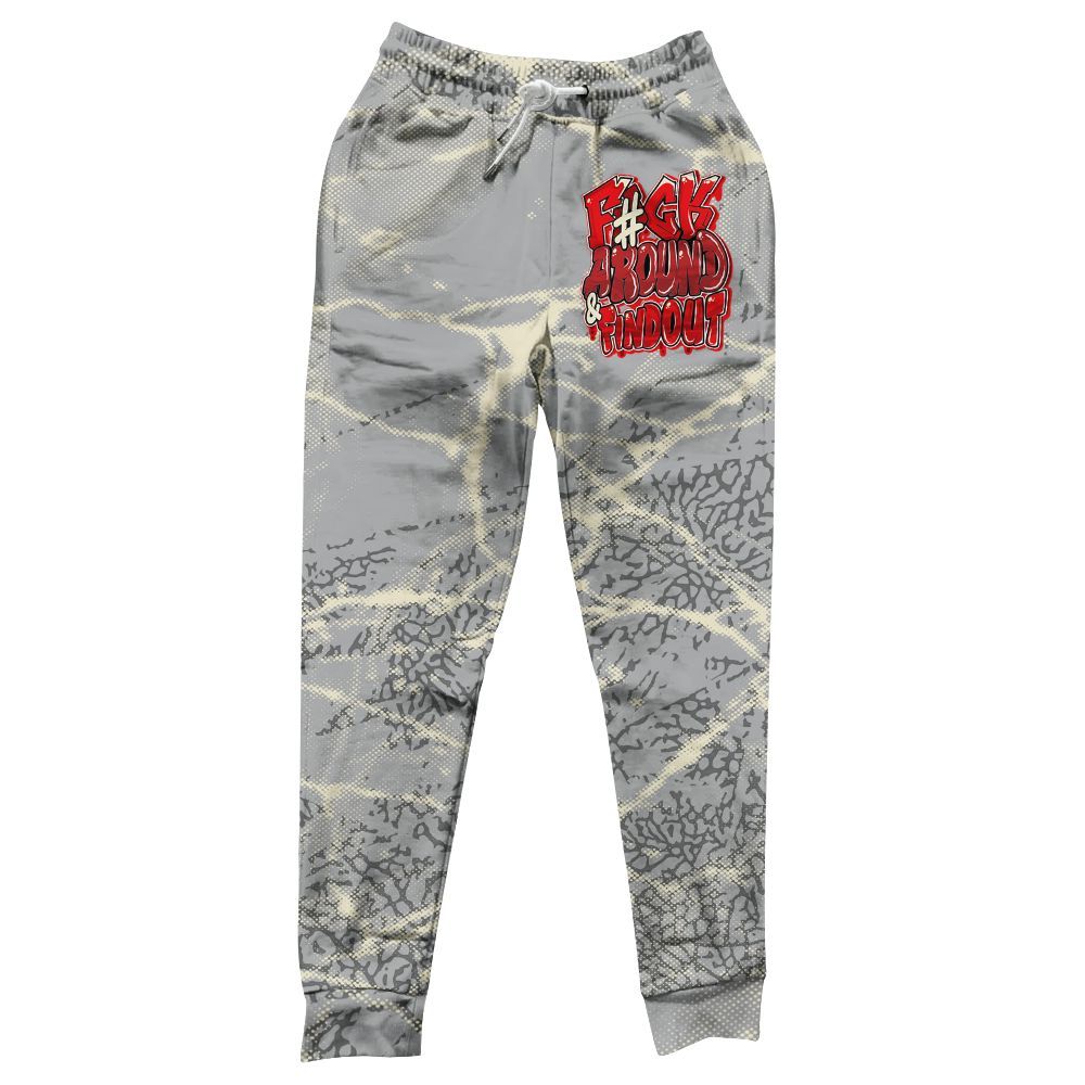 Sweatpant To Match Cement Grey 3s - F Around Find Out Graphic Profound All Over Print