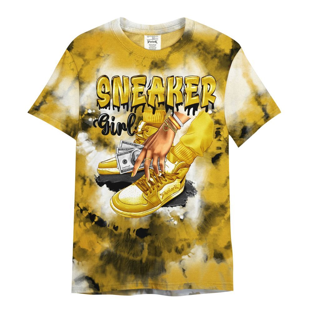 Shirt To Match Vivid Sulfur 4s - SNEAKER Girl Money Drip Tie Dye All Over Print