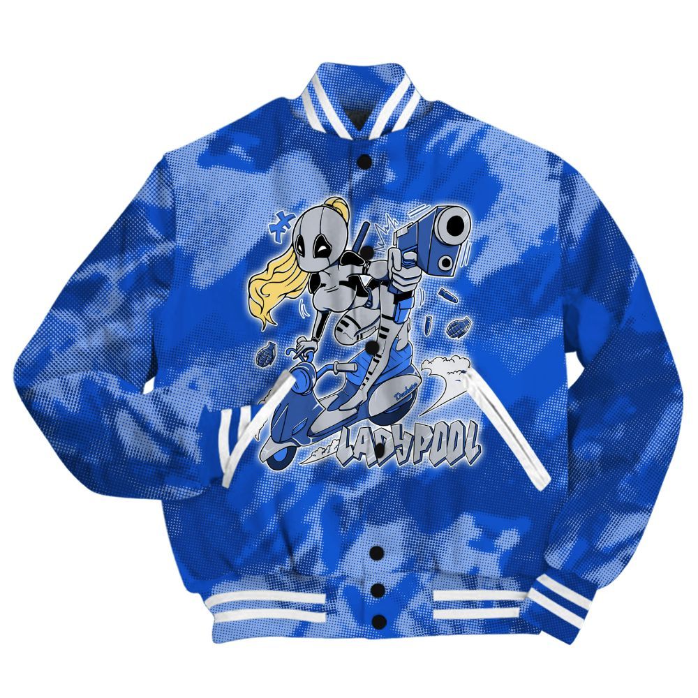 Varsity Jacket To Match Air Foamposite One Royal Shirt - Lady Pool Cartoon Abstract Halftone All Over Print