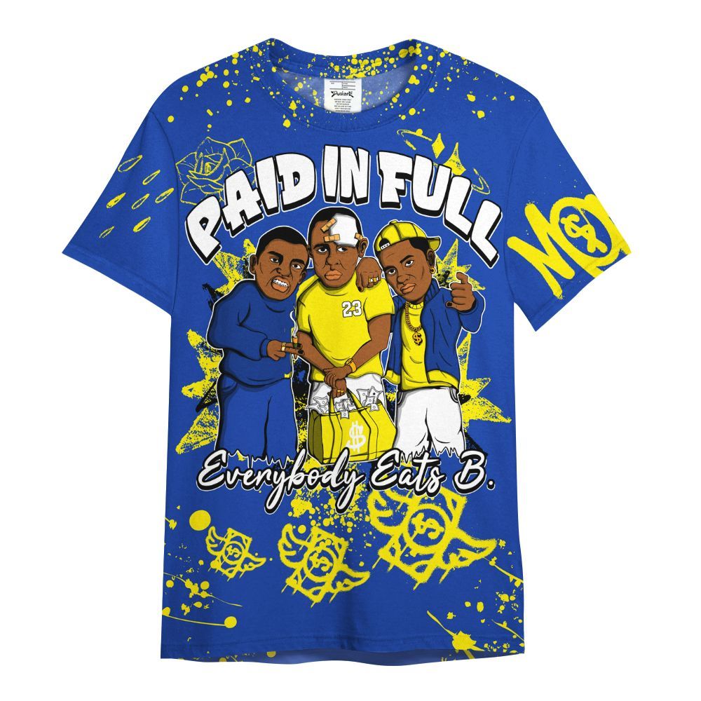 Shirt To Match Laney 14s - Everybody Paid In Full Crayon All Over Print