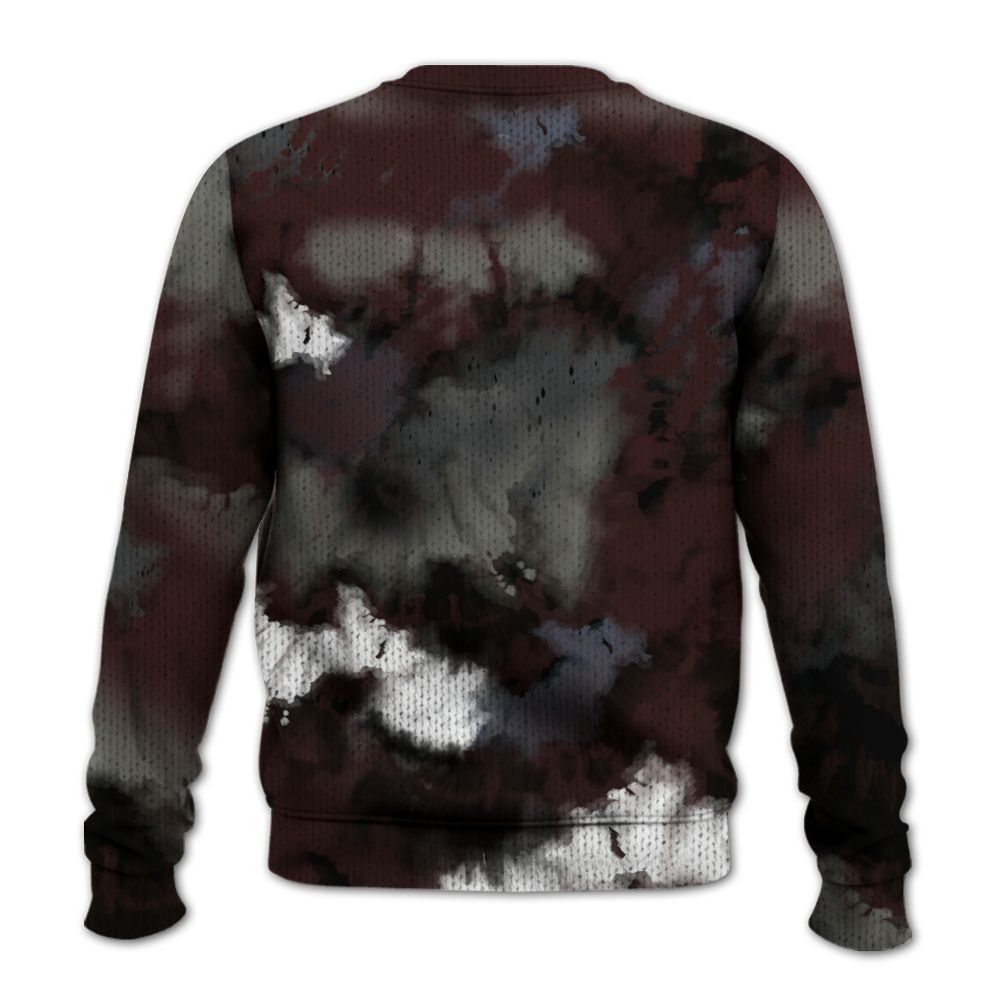 Knitted Sweater To Match Burgundy 5s - God Blessed Tie Dye
