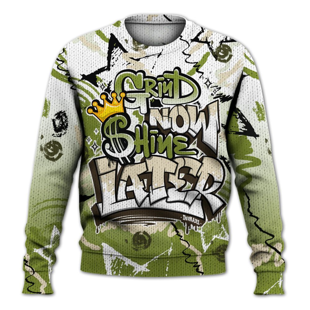 Knitted Sweater To Match SB Dunk Low Asparagus - Grind Shine Later Drip