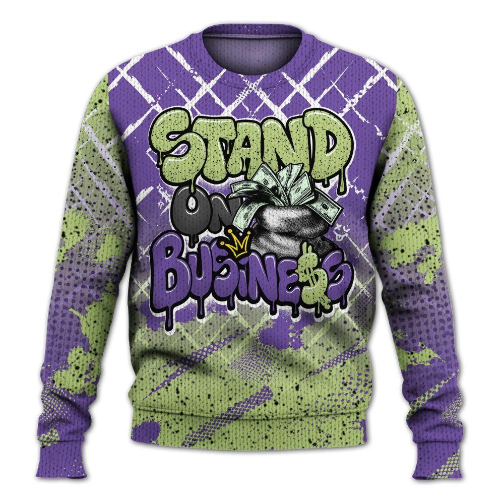Knitted Sweater To Match Canyon Purple 4s - Halftone Stand Business Dripping